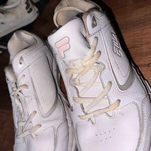Fila White and Cream Athletic Shoes